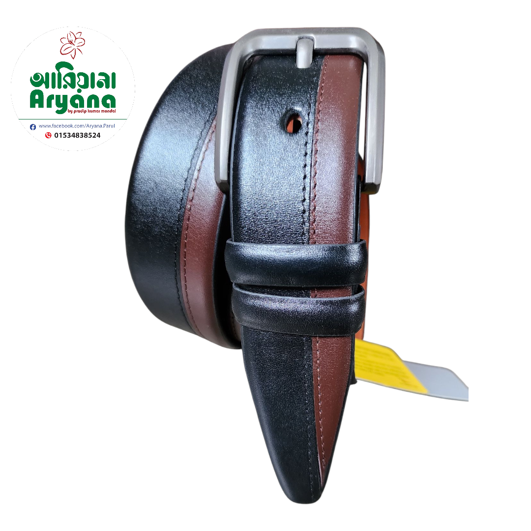 Aryana Premium Leather Belt for Men-Black with Brown
